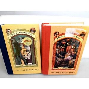 Lemony Snicket A Series of Unfortunate Events 2 Book Lot Hardcover Printed Cover